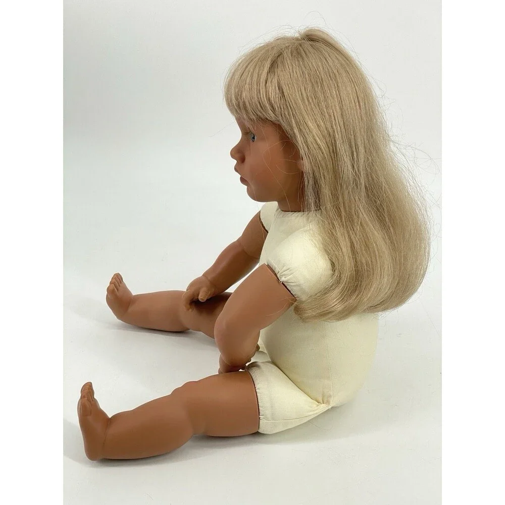 Apple Valley Doll Works 22” Blonde Blue Eyes Vinyl Doll Secrist Toys Vintage